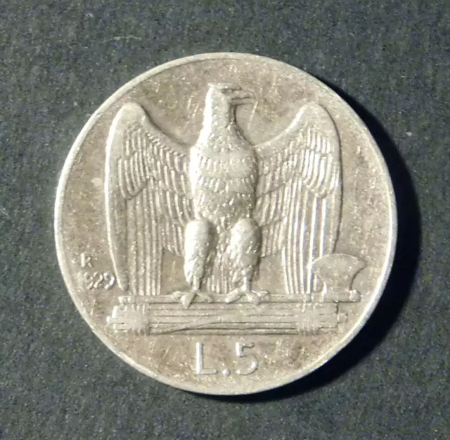 1929 Italy silver 5 Lire ***Nice collectable condition***