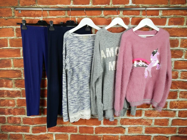 Girls Bundle Age 10-12 Years Next H&M M&S Fluffy Jumper Pullover Leggings 152Cm