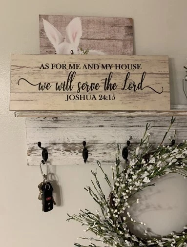As For Me And My House We Will Serve The Lord Wall Sign 165 x 59 Inch White NEW