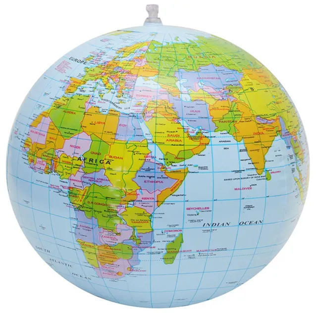 Inflatable World Earth Globe Atlas Map Geography Beach Ball Toy Party