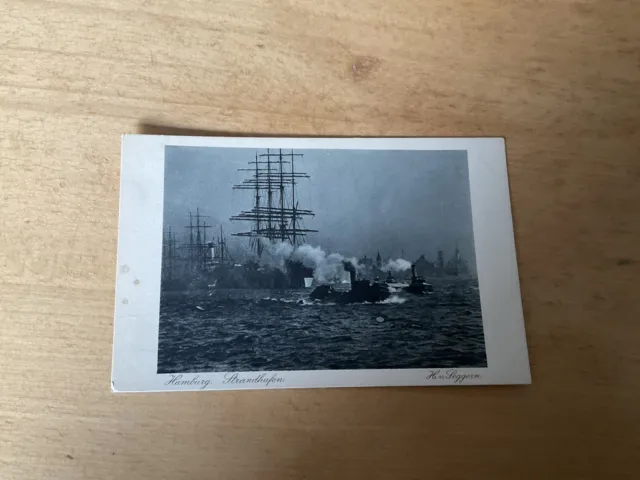 Alte Postkarte - Ansichtskarte - Hamburg, Strandhafen um 1920