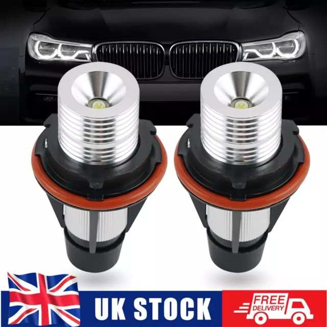 2x LED Angel Eyes Halo Headlight Bulbs White For BMW E39 E63 E64 E53 E60 E87