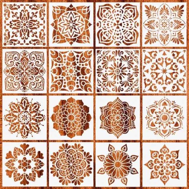 Wood Floor Tiles Painting Stencils Drawing Template Mandala Painting Ruler