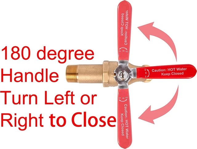 Full Port Brass Water Heater Drain Valve - 3/4 MIP, 3-Inch Shank - House Mods HMP011