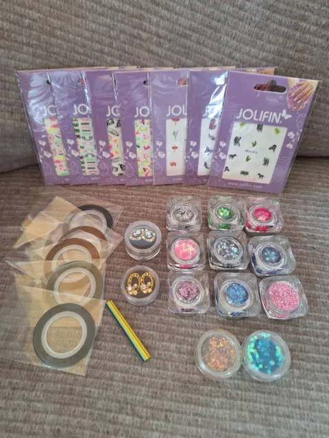 Nail Art Set 26 Teile Paket aus Tattoos Sticker Glitter & Co. alles Neu