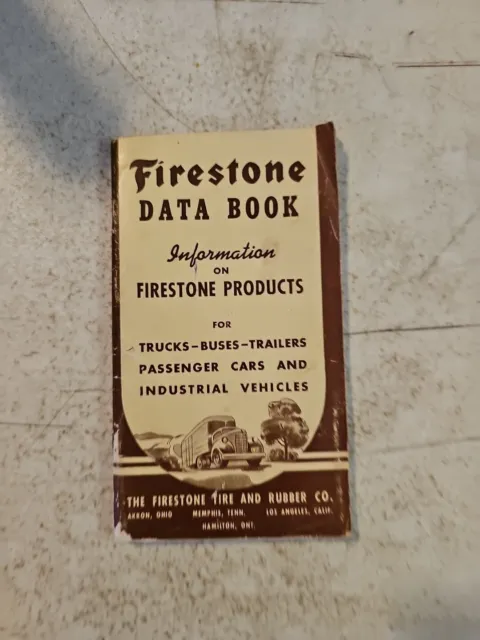 1941 Firestone Tire & Rubber Co DATA BOOK - POCKET SIZE Product Information