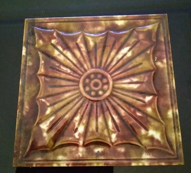 Antique Victorian High Raised Moulded Tile