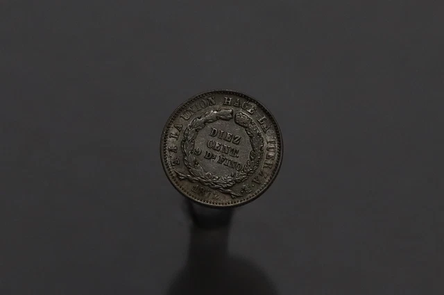 🧭 🇧🇴 Bolivia 10 CENTAVOS 1872 SILVER SHARP DETAILS B58 #Z8045