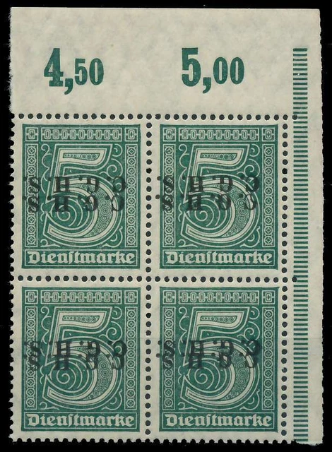 OBERSCHLESIEN DIENST Nr 8X postfrisch VIERERBLOCK ECKE- X4C3E5E