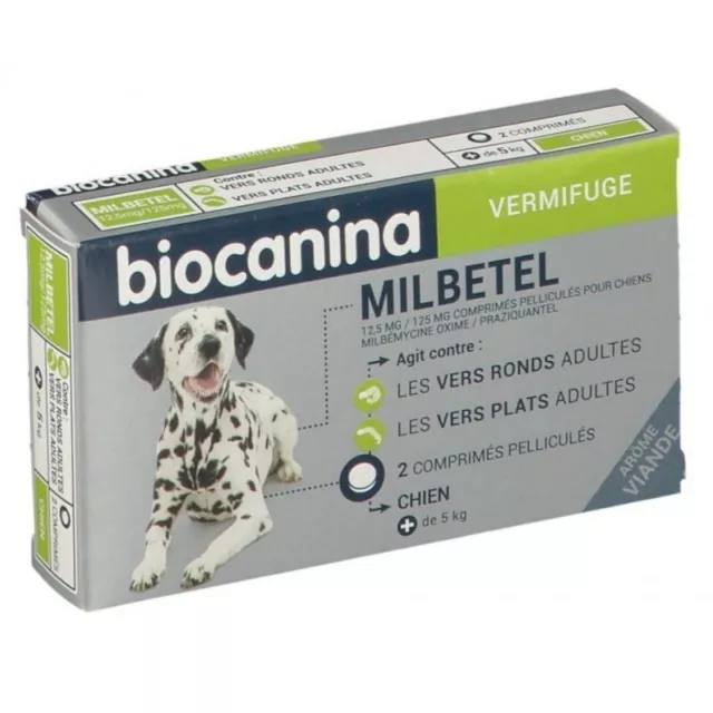 Biocanina Milbetel vermifuges pour petits chiens et chiots 2 comprimés :  : Animalerie