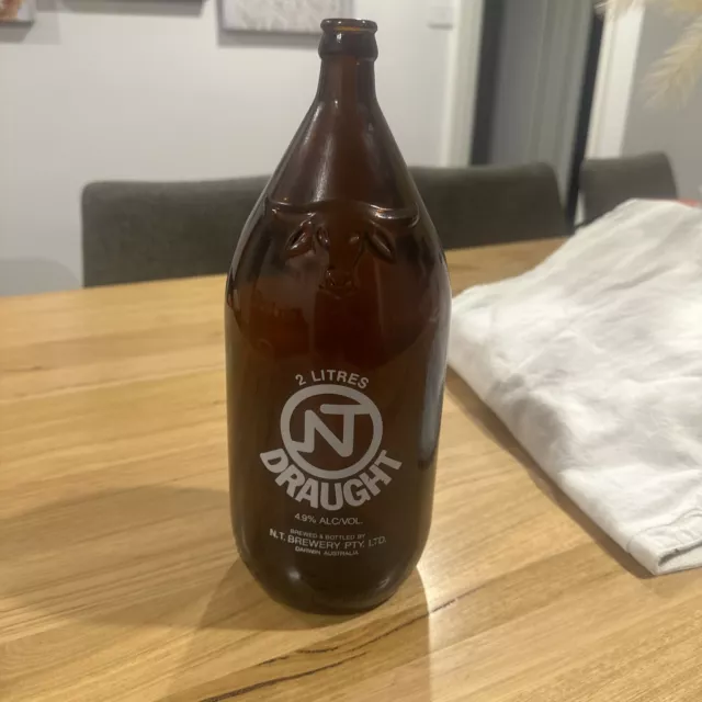 Vintage Darwin Stubby NT Draught NT Brewery Bottle 2 Litres Beer Bottle Embossed