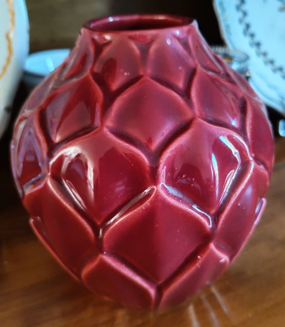 Ancien Vase St Clément Grès Vernissé Marron – Numéro 9132 – Vintage