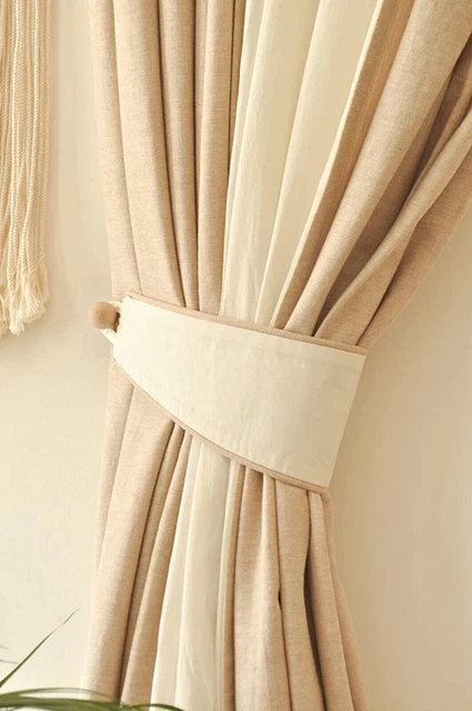 Beautiful Cotton Solid Plain Off White Curtain Tieback 26 Inch Set of 2 Pcs