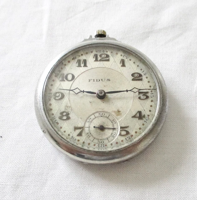 Montre De Poche Suisse Luz En Chrome - Style Vintage Art Décoratif P2597