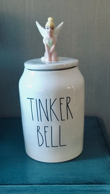 NEW Rae Dunn Disney Tinker Bell Canister "Pixie Dust” Cookie Jar White