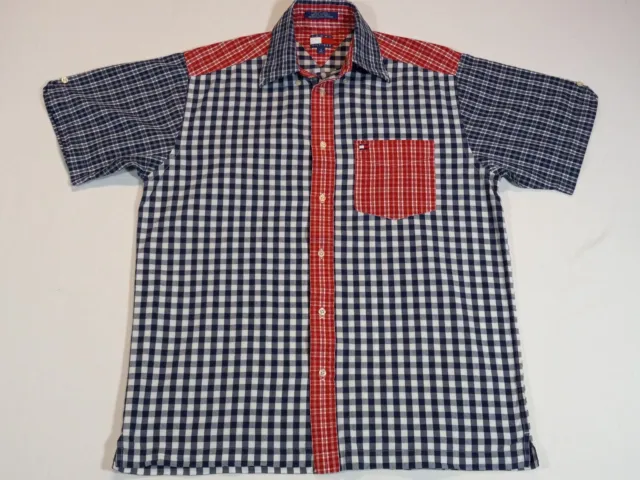 Men Small (Fits Big) Vtg 90s Y2K TOMMY HILFIGER India Madras Plaid Check Shirt