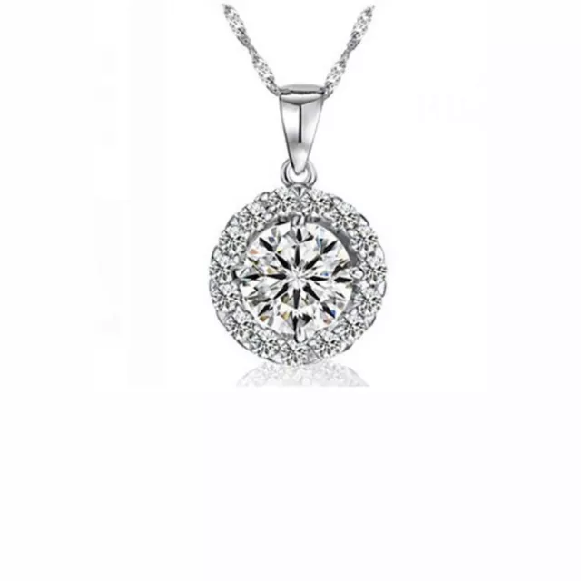 Jenny Pendant Necklace Halo Round Cz Gold Plated Ginger Lyne Collection 2