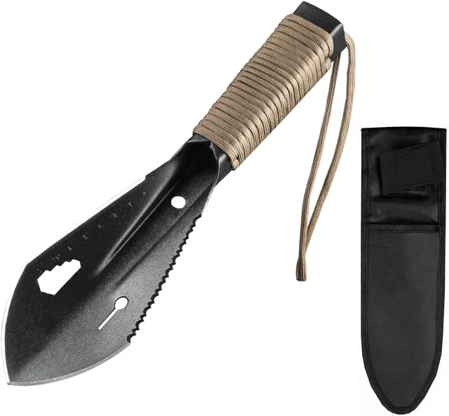 NUOSWEK Gardening Trowel, Multifunctional Survival Digging Black