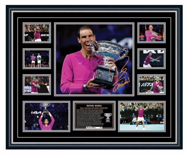 Rafael Nadal 2022 Australian Open Champion Signed Ltd Ed Framed Memorabilia