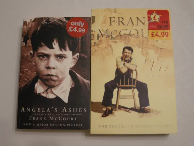 2 x Frank McCourt Paperbook Books - Angela's Ashes & 'Tis