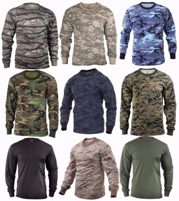 Rothco Military Tactical Long Sleeve Camo T-Shirt (Choose Sizes)