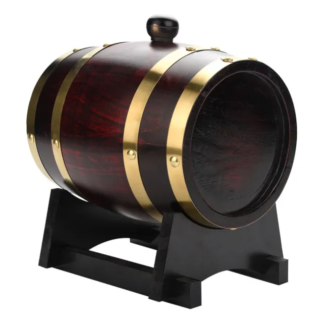 1.5L Vintage Wood Oak Barrel Wine Beer Whiskey Rum Dispenser Bar Decor UK