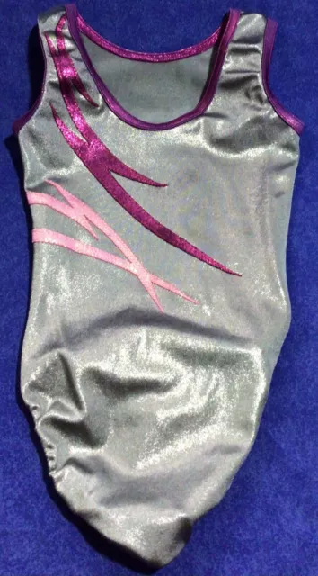 Gray Silver DreamLight Gymnastics Leo Sz CM Leotard Pink Crystals Gray Silver DreamLight Gymnastics Leo Sz CM Leotard Pink Crystals