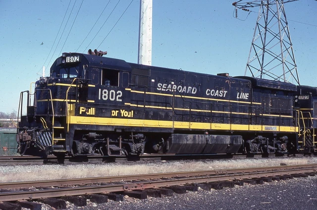Seaboard Coast Line U36B #1802 "Clean!" Original Slide