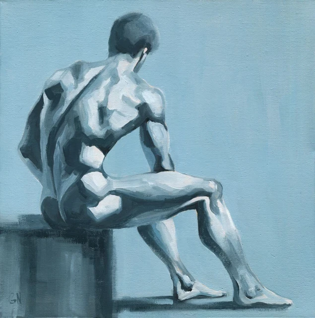 ORIGINAL HAND PAINTED Artwork Oil Painting Gay Man Male Nude £147.35 ...