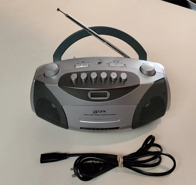 &TESTED&!!! GPX AM FM Radio, Cassette Player Recorder BCA2504DP Small