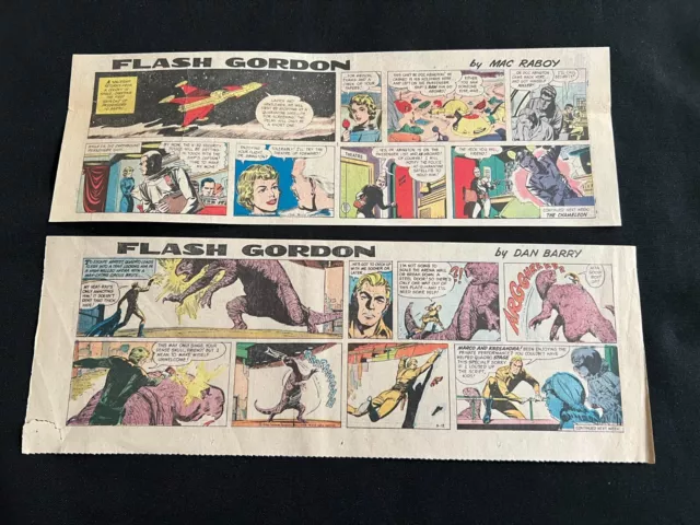 #Q02 FLASH GORDON by Dan Barry Lot of 22 Sunday Quarter Page Comic Strips 1968 2