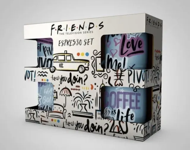 Friends The Tv Show 4 Expresso Mug Set - Officially Licensed Merchandise