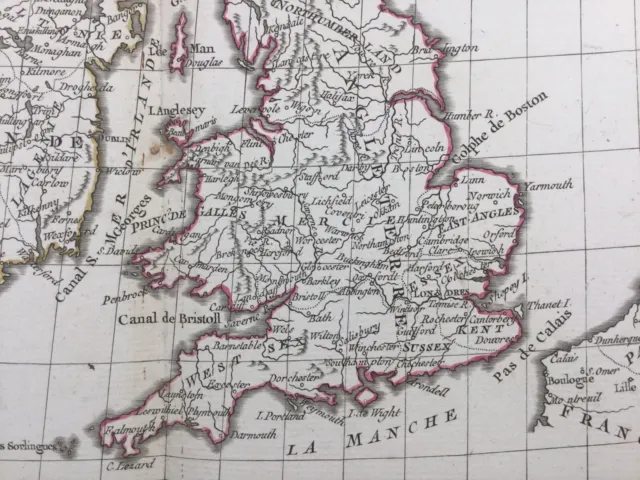 Irlande en 1795 Îles Britanniques Écosse Royaume Uni Carte Angleterre Galles 3