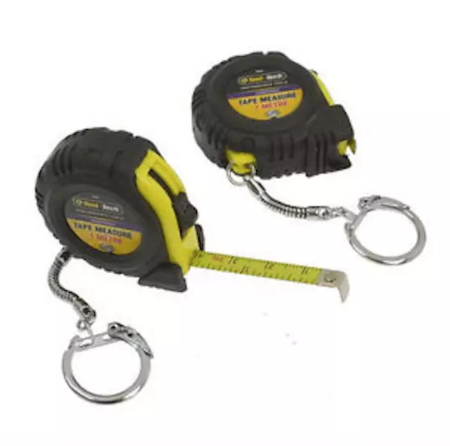 1.5m Mini Retractable Tape Measure Keyring Key Chain Measuring Tool Lock Rubber