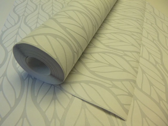 Cheap Textured Wallpaper - Paintable Grey Leaf  - Paste The Wall - 51161209