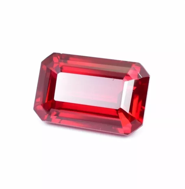 9.70Ct Natural Flawless Deep Red Burma Ruby Emerald Cut Loose Gemstone