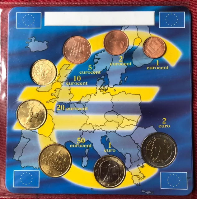 Italia 2002 Serie Divisionale Euro Fdc Nuove Non Circolate 8 Valori