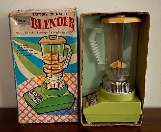 RARE VINTAGE JAPAN Sears Battery Operated Toy Blender Mint in Box 135.