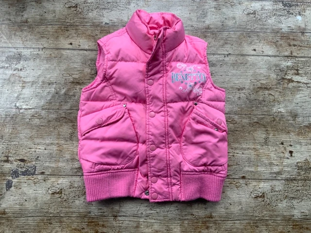 Cappotto GILET RAGAZZA Benetton Età 4 Anni Taglia Rosa Leggero Buffer Caldo