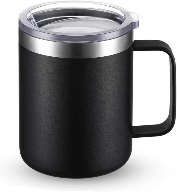 CIVAGO 12Oz Stainless Steel Coffee Mug Cup with Lid and Handle, Double Wall Vacu