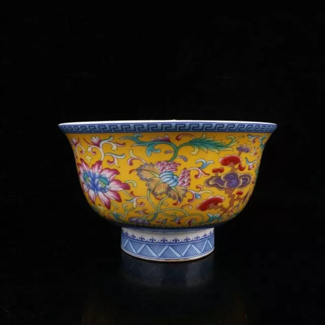 Exquisite Old Chinese porcelain Enamel color Hand Painted Ganoderma bowls 91025