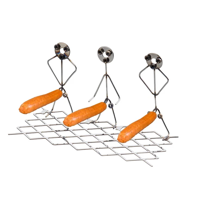 Divertido tenedor de barbacoa estante de tostado para perros calientes tostador herramienta de barbacoa