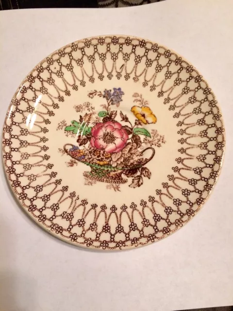 Vintage Collectible Myott Son & Co Bonnie Dundee England Floral Saucer