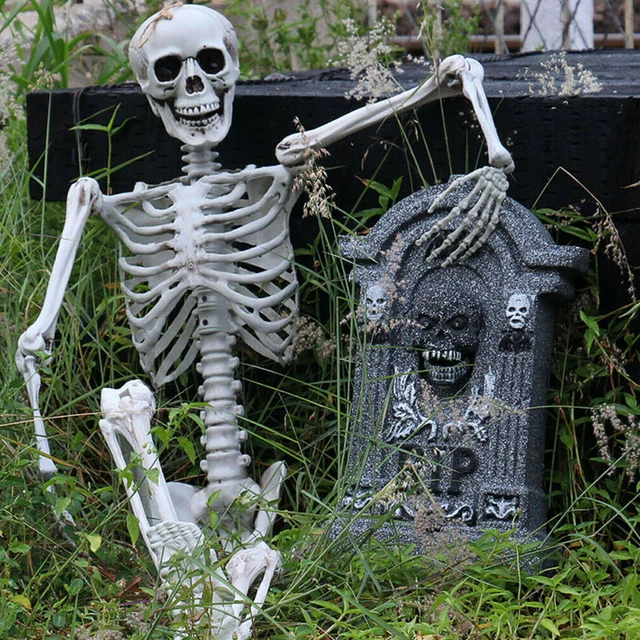 Plastic Jointed Human Skeleton Decoration Halloween Party Prop Decoration