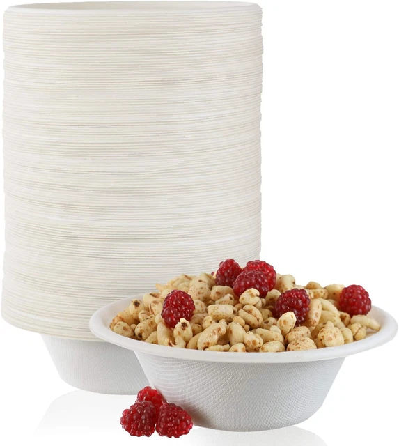 Paper Bowls 12 Oz 125 Pack 100 Percent Biodegradable Heavy Duty Disposable Bowls
