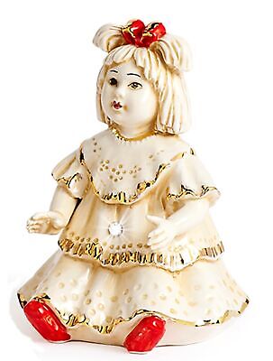 Statuina bambola in porcellana italiana Capodimonte con oro zecchino vintage