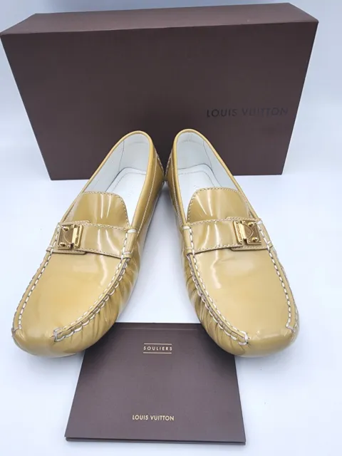 LOUIS VUITTON MONZA SHOES LOAFERS 9.5 43.5 BEIGE SUEDE LOAFER