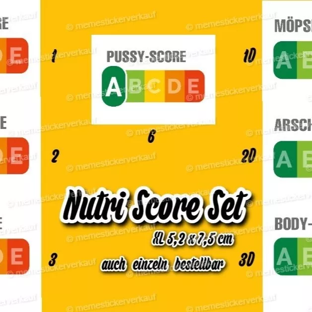 Malle Nutri Score Set MIX Aufkleber Sticker 100 STK