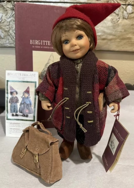 Retired BIRGITTE FRIGAST ELF PIXIE Doll Danish Folklore Gustav Traveling Boy Box