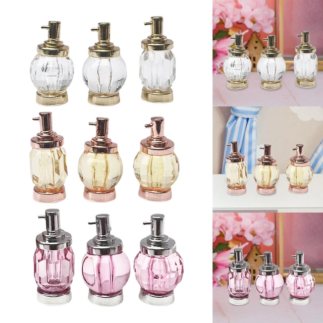 3 Flacons De Parfum Miniature Pour Maison De Poupée 1:12 - Métal - Décoration Chambre/salle De Bain